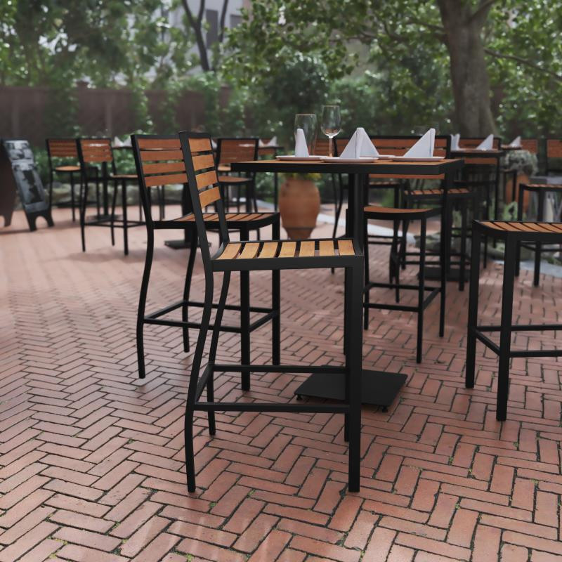 Faux Teak Patio Bar Stool   Transitional   Outdoor Bar Stools And Counter Stools   by PARMA HOME  Houzz