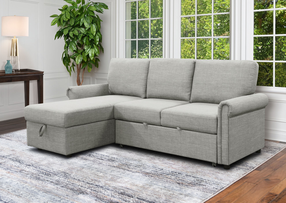 Harding Storage Sofa Bed Reversible Sectional   Transitional   Sectional Sofas   by Abbyson Living  Houzz