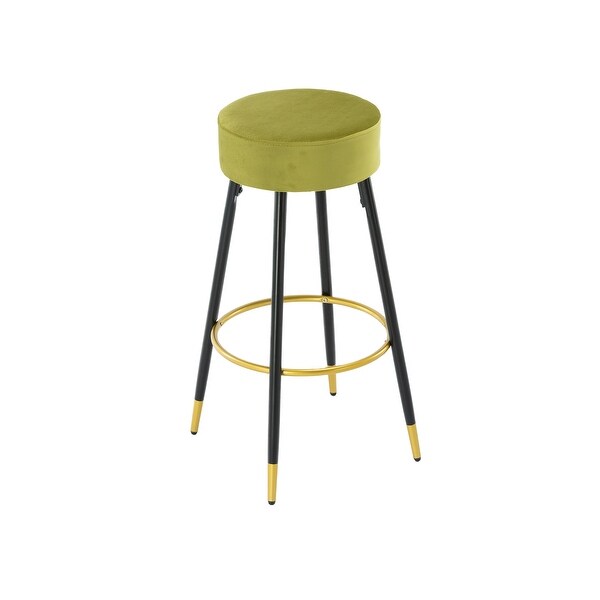 Modern Set of 2 Counter Height Bar Stools with Golden Footrest