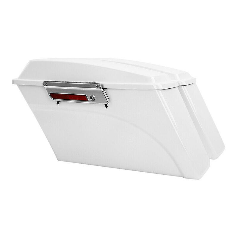 Born Pretty Motorcycle White Hard Saddlebag For Harley Touring Electra Glide Road King 1994-2013