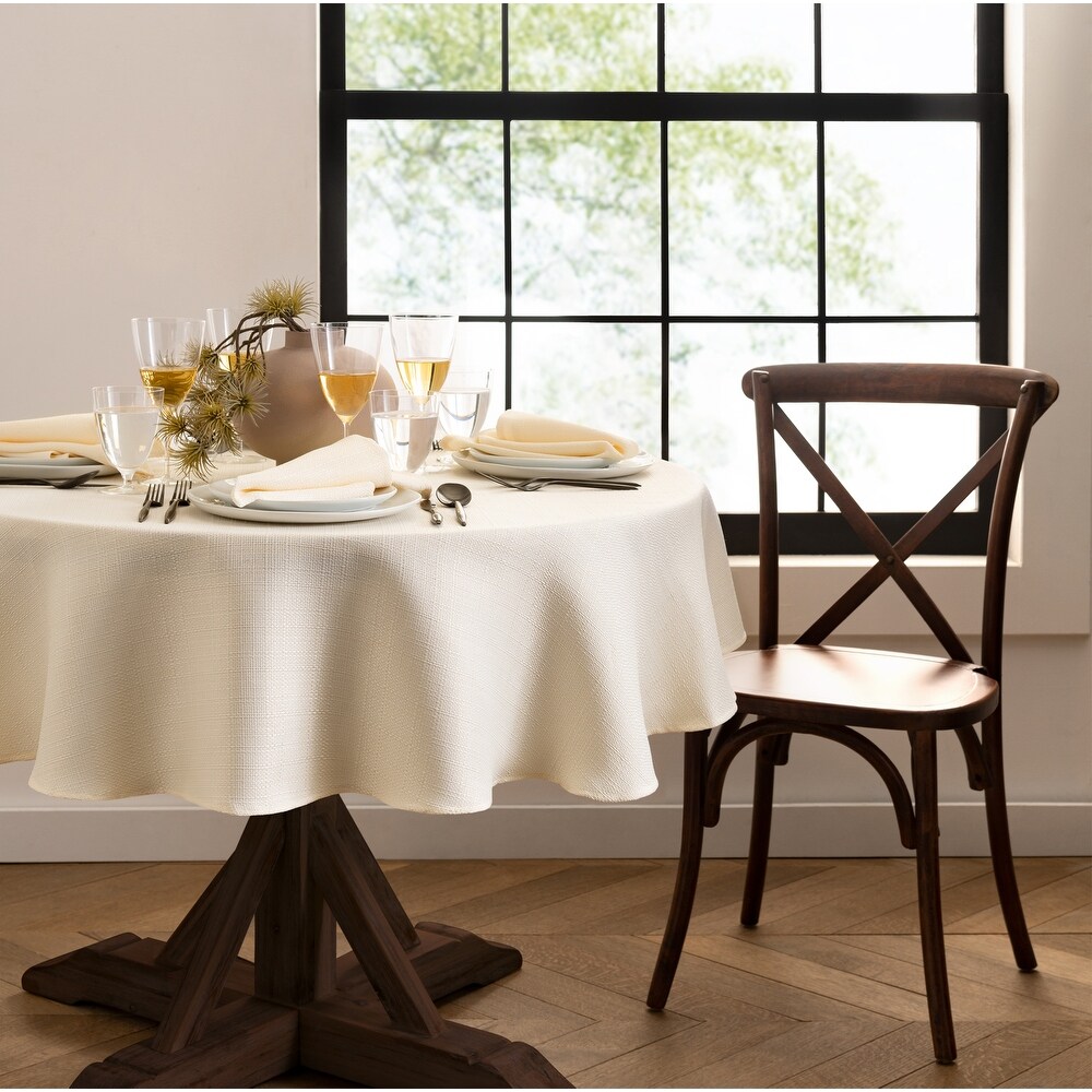 Laurel Solid Texture Water and Stain Resistant Tablecloth