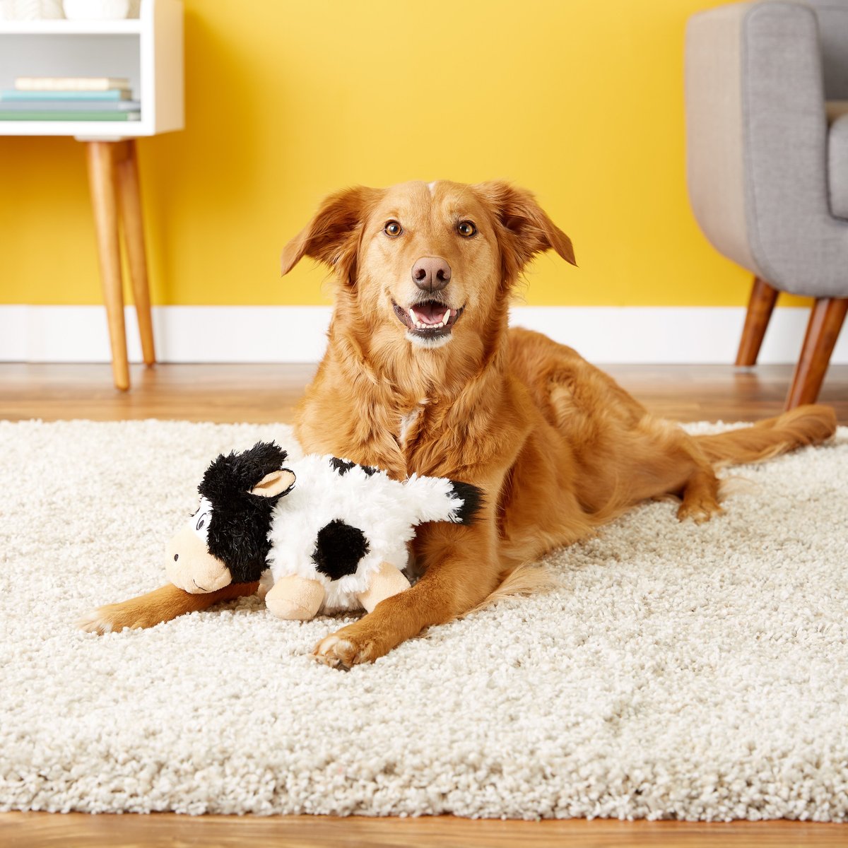 KONG Barnyard Cruncheez Cow Dog Toy