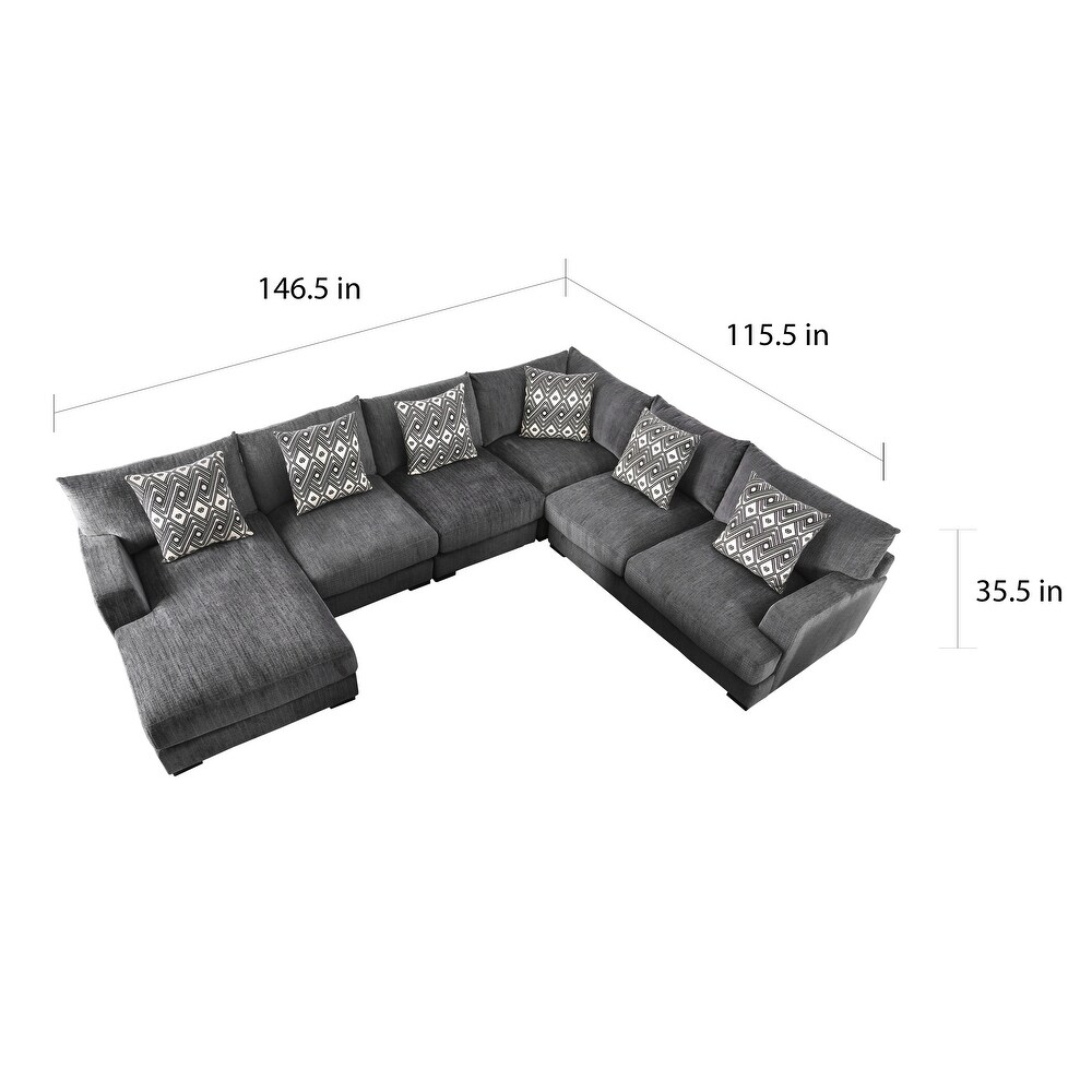 Cleo Modern Chenille Upholstered Modular Sectional by Furniture of America