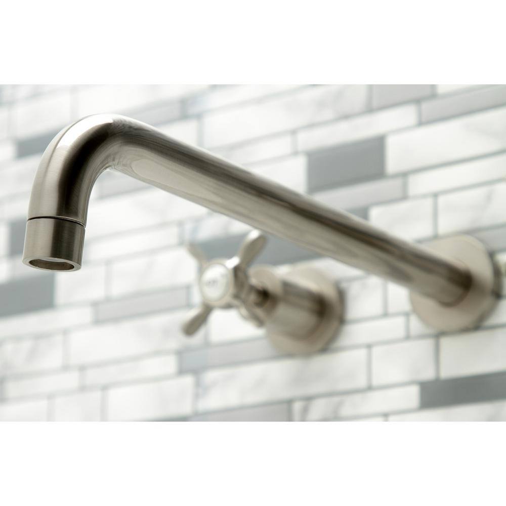 Kingston Brass Essex 2-Handle Wall-Mount Roman Tub Faucet in Brushed Nickel (Valve Included) CHUB_OMS