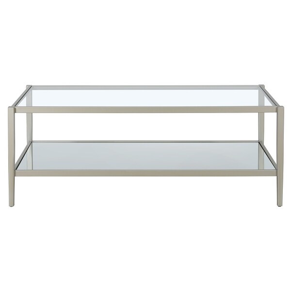 Hera 45'' Wide Rectangular Coffee Table with Mirror Shelf