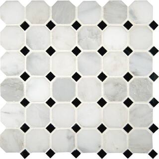 MSI Greecian White 12 in. x 12 in. Polished Marble Floor and Wall Mosaic Tile (1 sq. ft.Each) TW1-SH-GWO