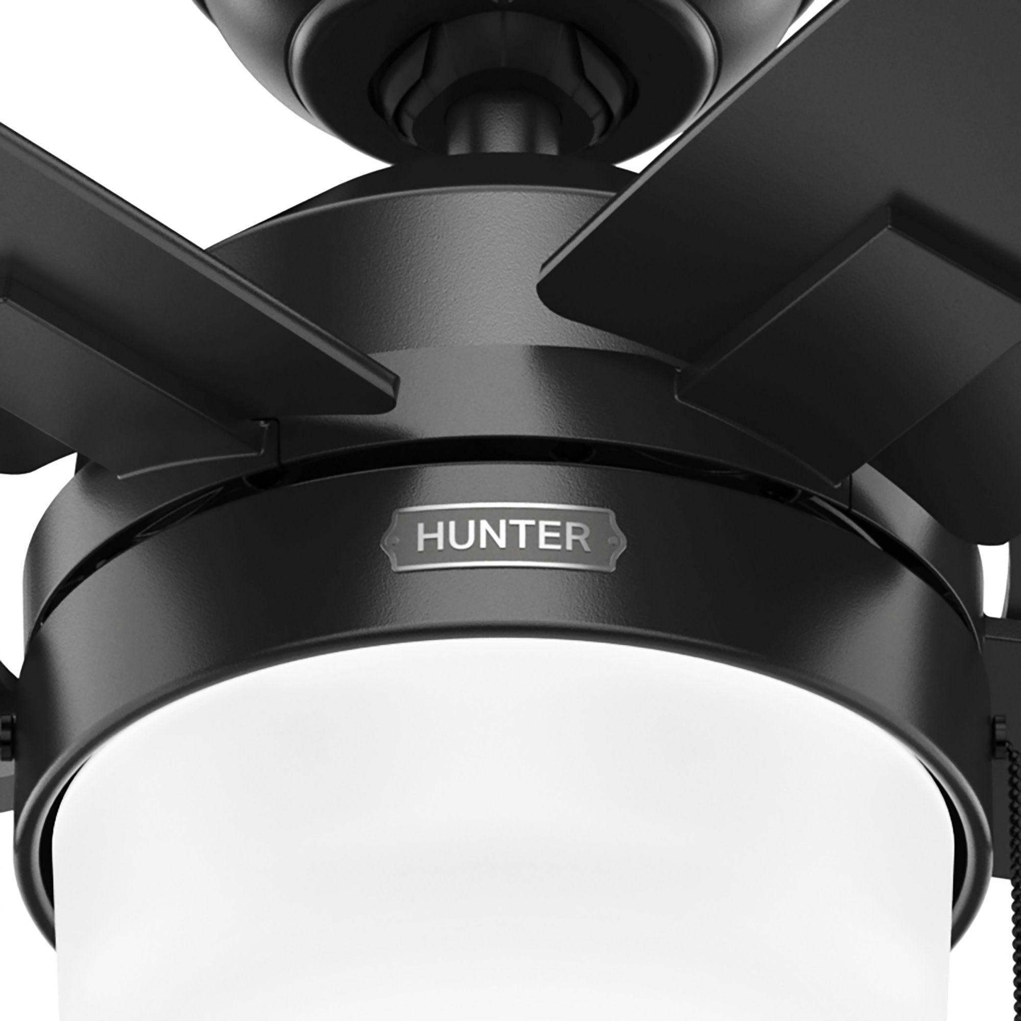 Hunter 44 inch Anisten Matte Black Ceiling Fan with LED Light Kit and Pull Chain