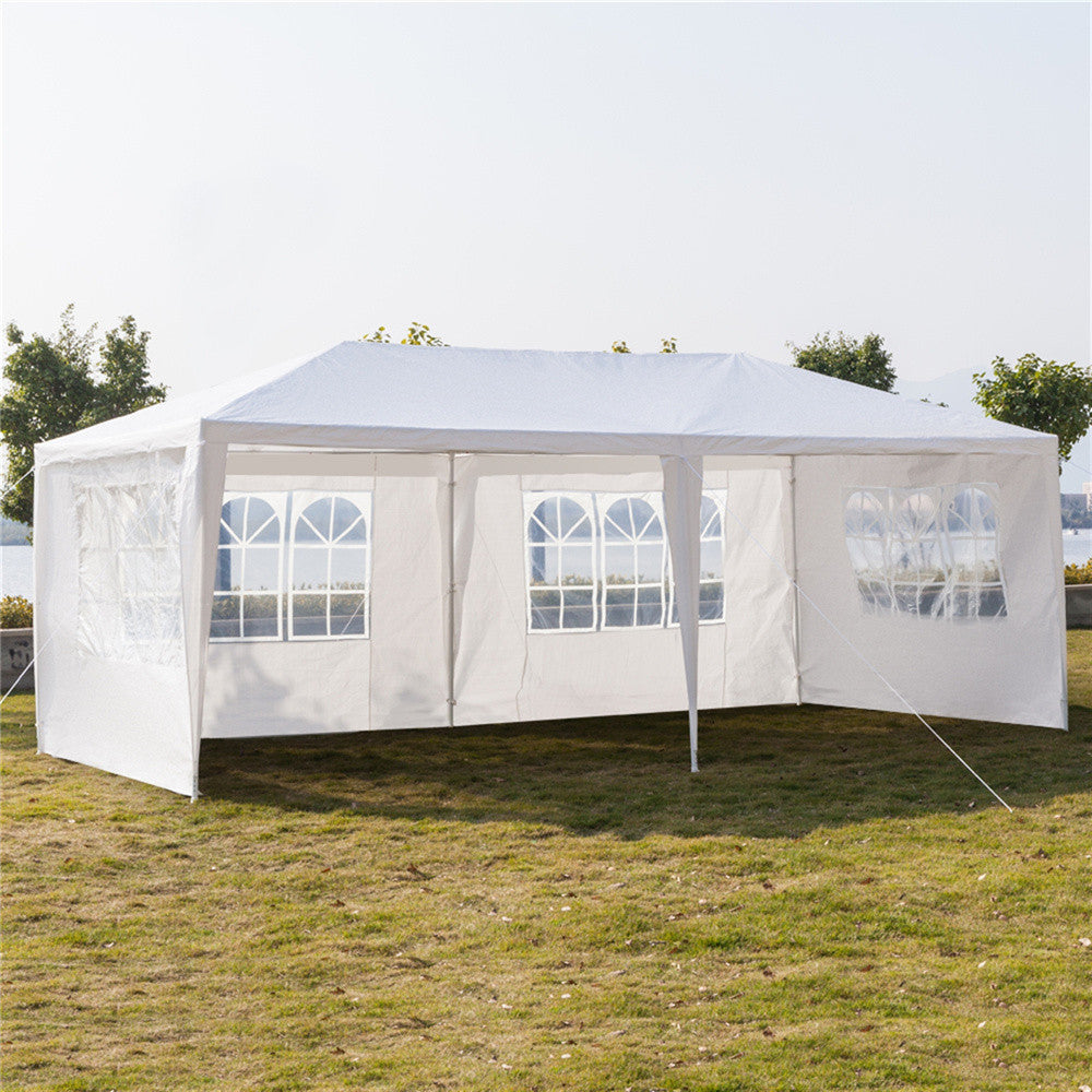 10 x 20 Ft Party Tent 4 Sides Wall Patio Canopy Tent with Iron Tube Frame Outdoor Wedding BBQ Parking Gazebo Pavilion