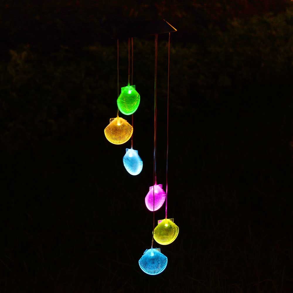 Yescom Solar LED Wind Chime Color Changing Decor Light Shell