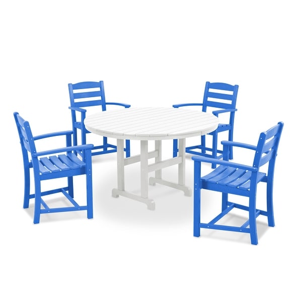 POLYWOOD La Casa Café 5Piece Round Farmhouse Dining Set