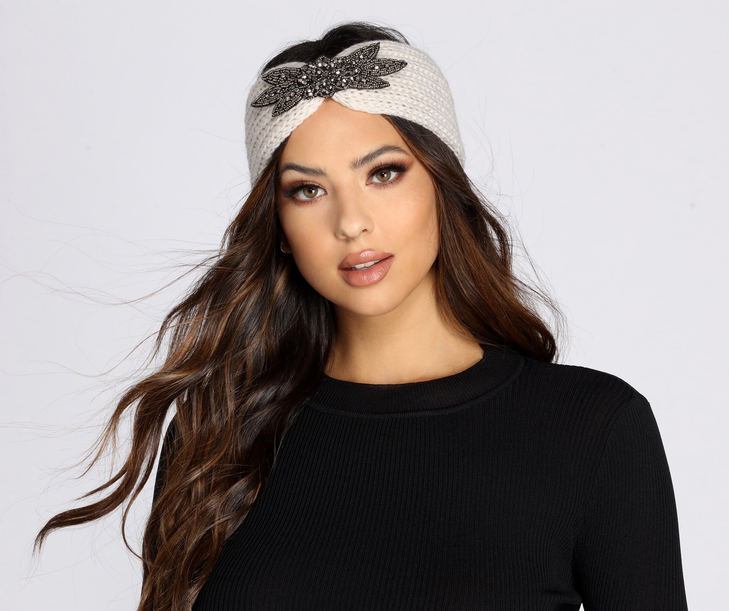 Embellished Knit Headwrap