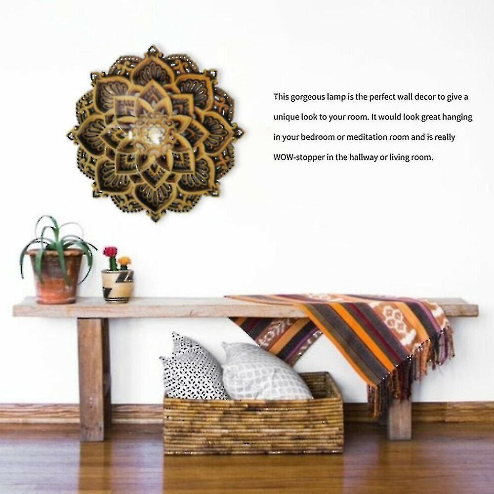 Mandala Yoga Room Led Night Light Multilayered Carved Elegant Wall Decor Lamp