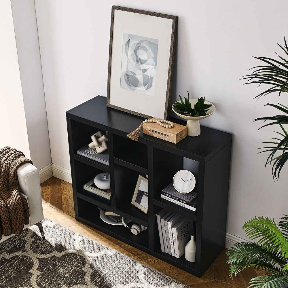 Freestanding Display Storage Cabinet with 7 Cube Storage Spaces