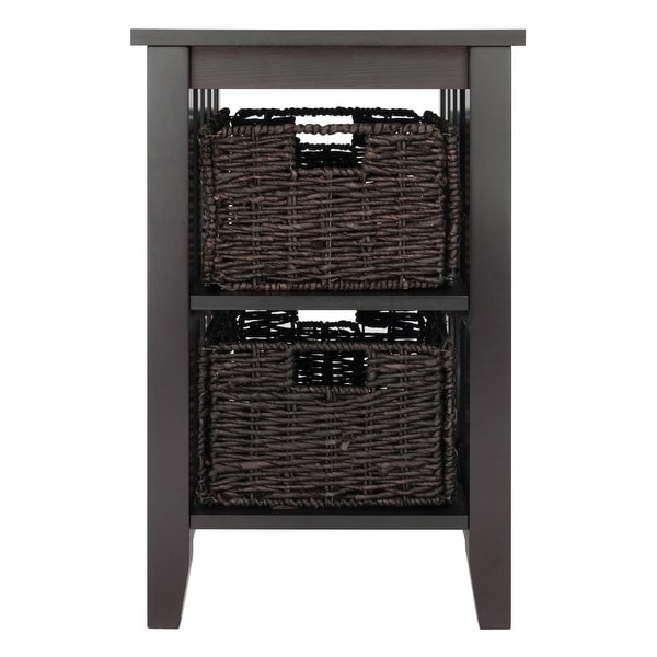 Skyline Decor Morris Side Table with 2 Foldable Baskets