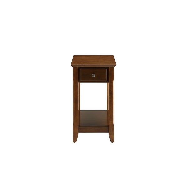 Bertie Wooden Rectangular Top and Shelf Side Table with 1 Drw and 1 Shelf