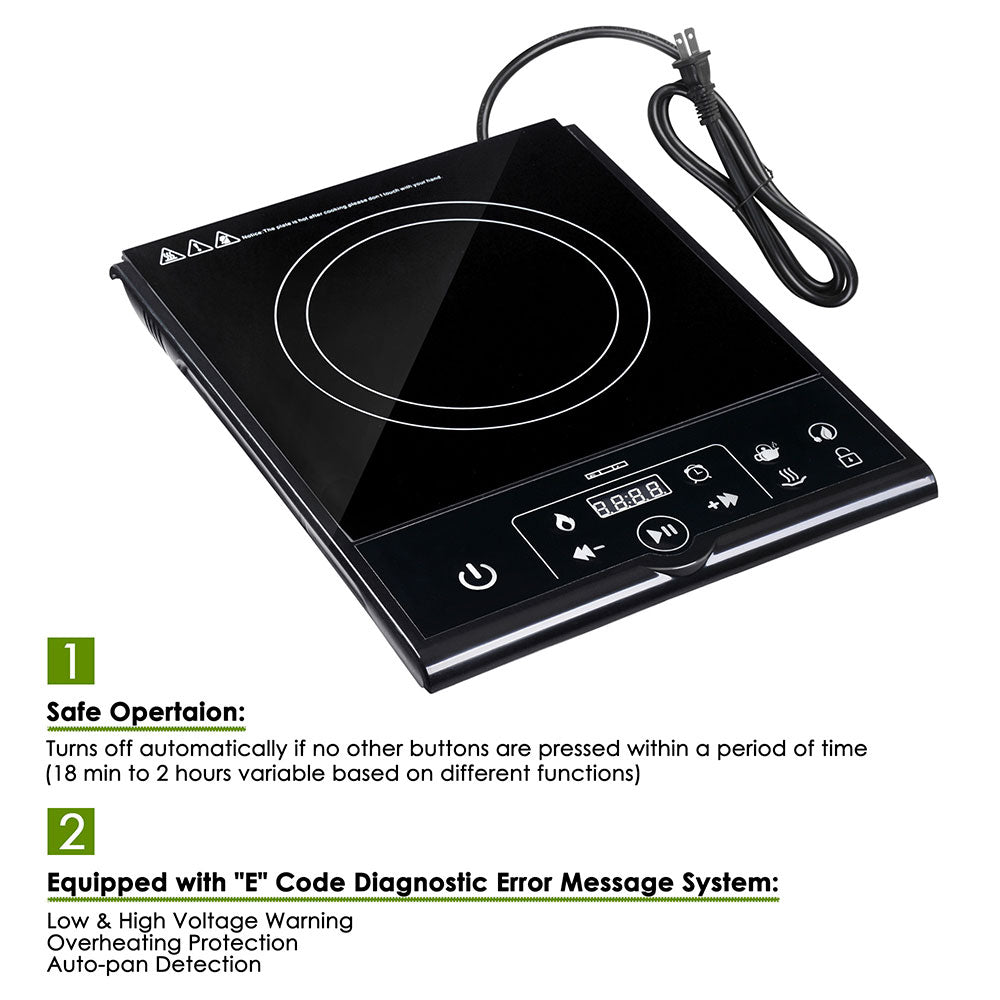 Yescom Electric Cooktop Touch Control Single Induction 11 in.