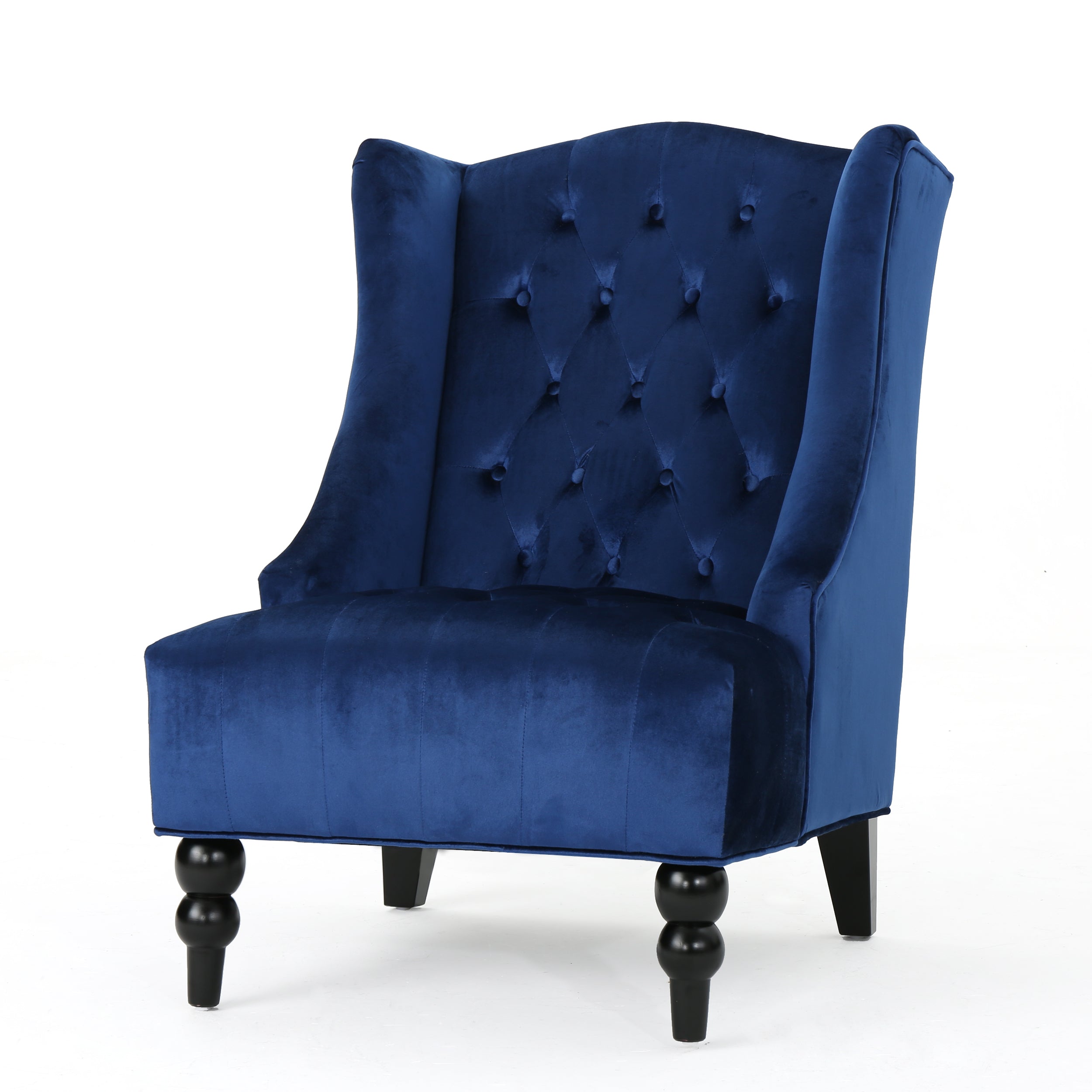 Talisa Winged High-Back Tufted New Velvet Club Chair