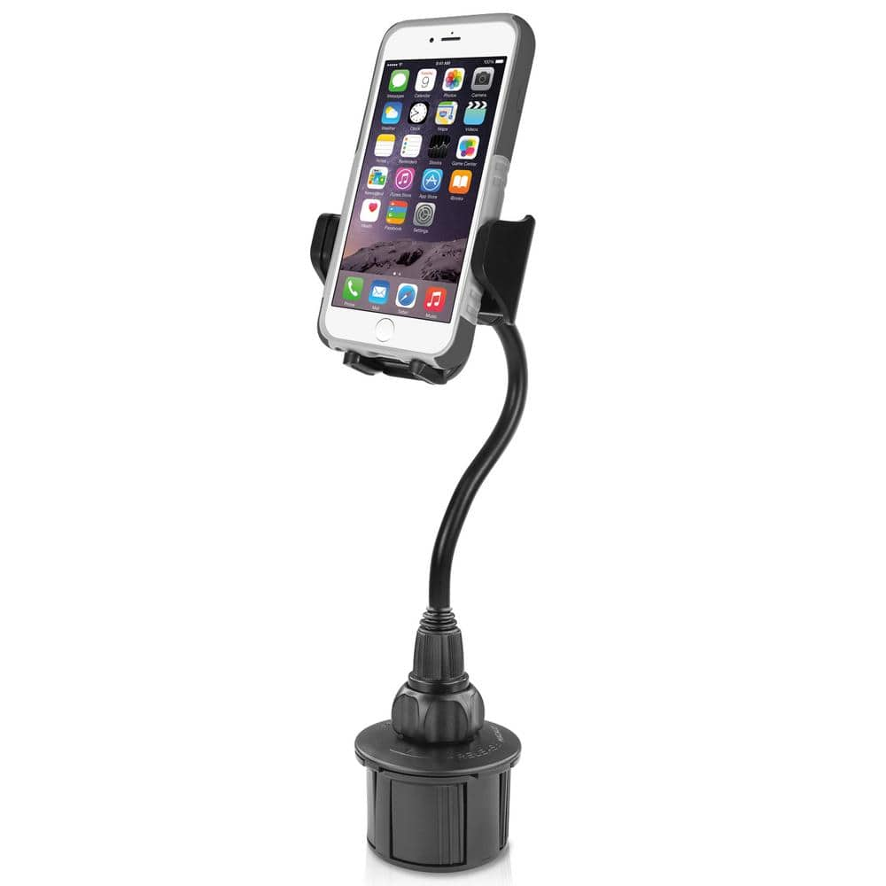 Macally Extra-Long 16 in. Tall Adjustable Automotive Cup Holder Mount for Smartphones and GPS MCUP2XL