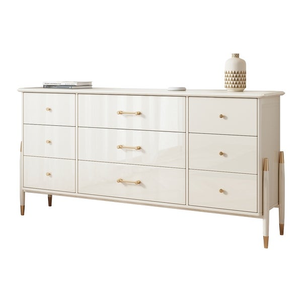 JASIWAY 59'' Wide 9 Drawer Sideboard， White