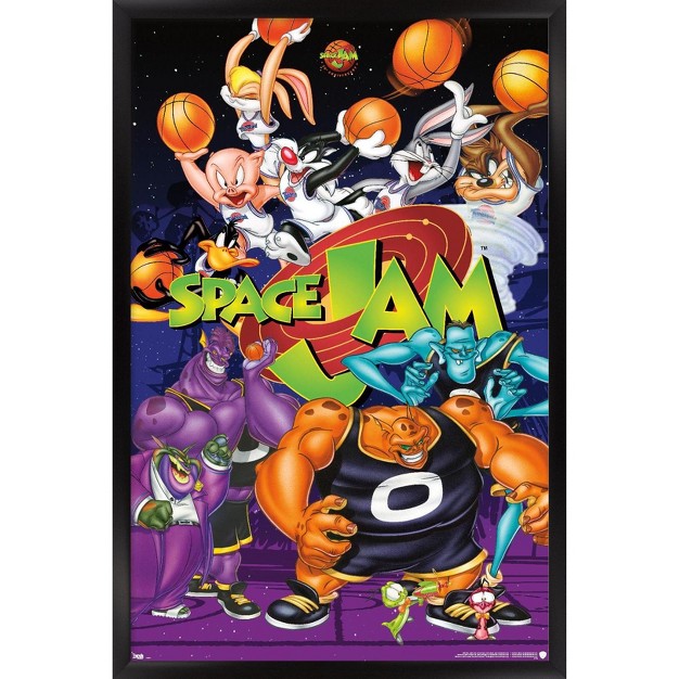 Trends International Looney Tunes Space Jam Collage Framed Wall Poster Prints