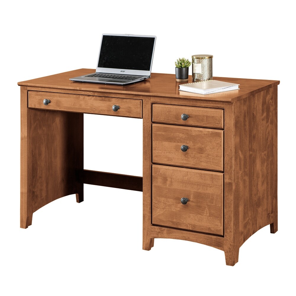 Coder Crossing Solid Wood 4 Drawer Desk