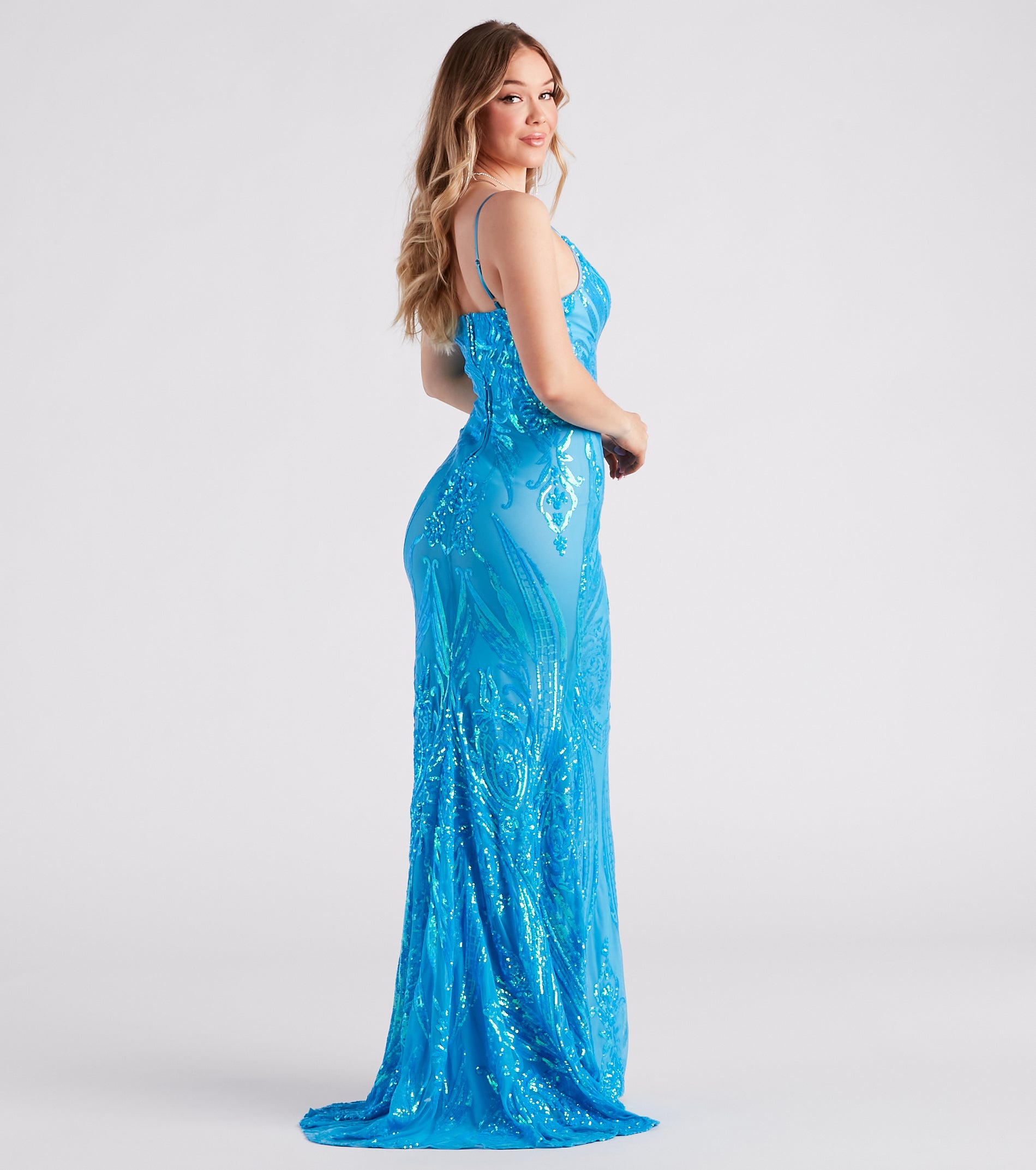 Hayley Formal Sequin V-Neck Mermaid Dress