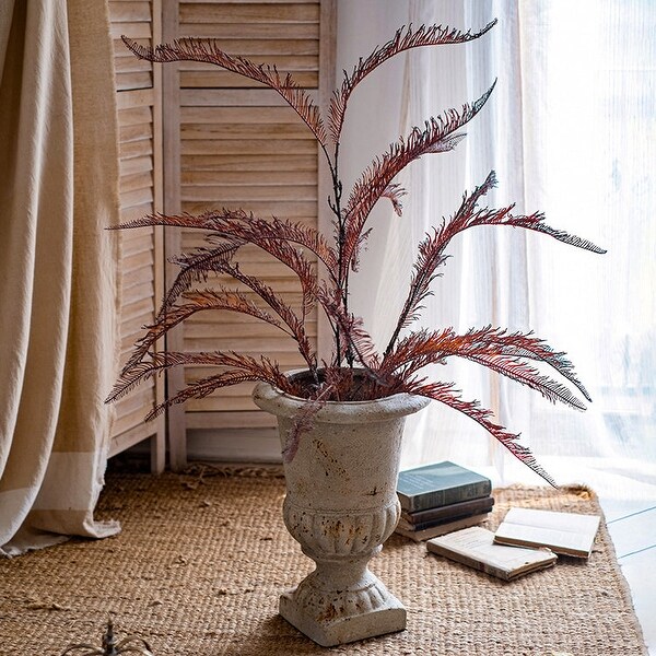 RusticReach Tall Red Brown Artificial Fern Leaf Stem 48 Tall