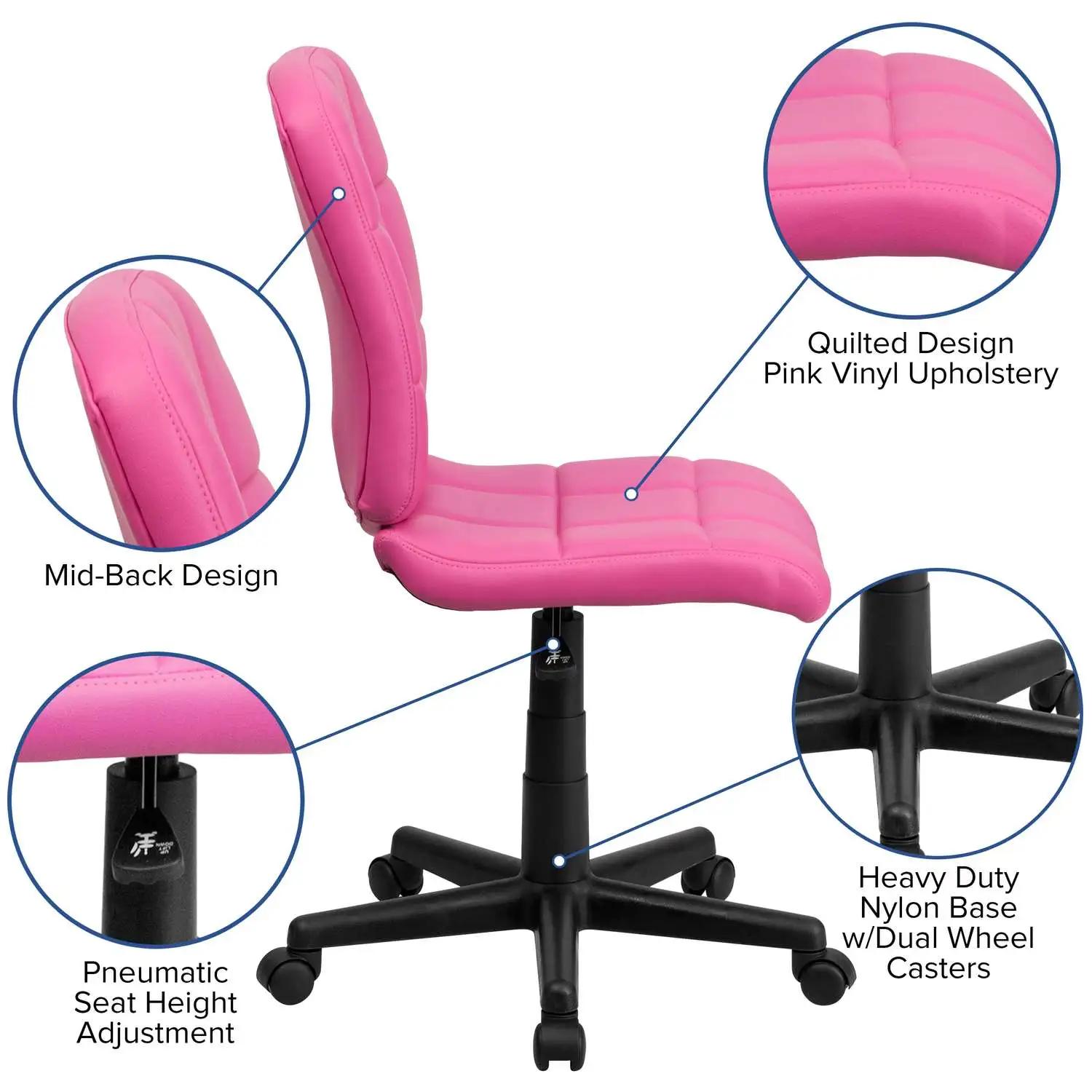 Pink Vinyl Office Chair