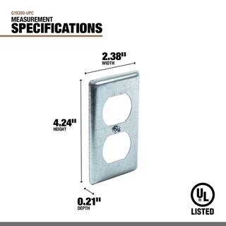 Southwire 4 in. H x 2 in. W Metallic Steel 1-Gang Duplex Receptacle Cover (1-Pack) G19380-UPC