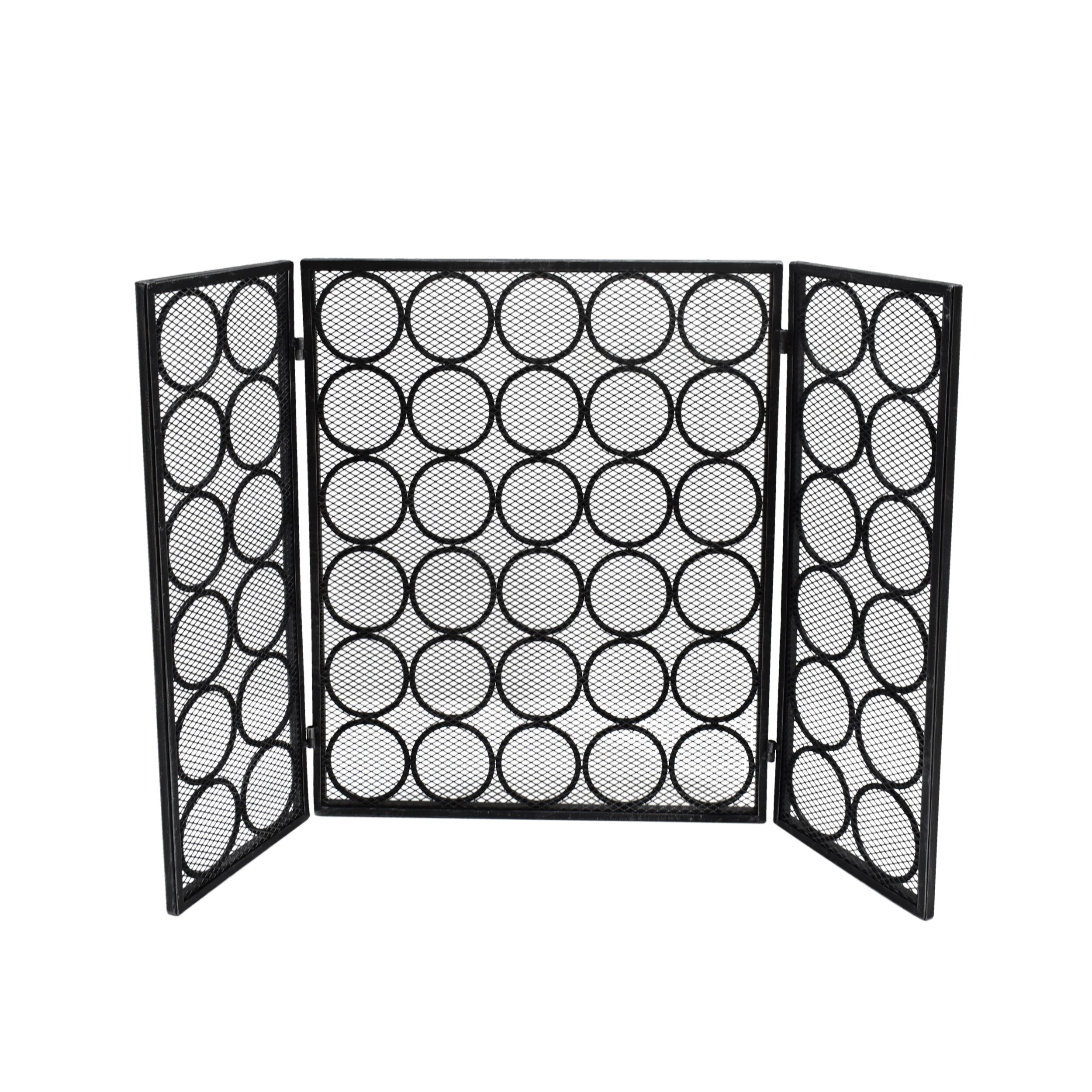 Koda Modern Three Panel Iron Firescreen