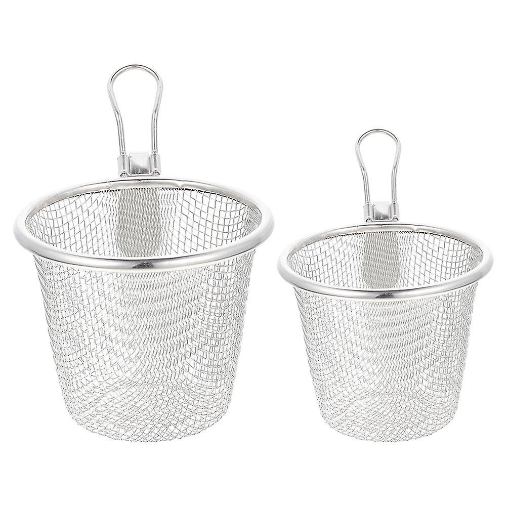 2pcs Hot Pot Strainer Spoon Frying Food Basket Stainless Steel Noodle Strainer Kitchen Strainer