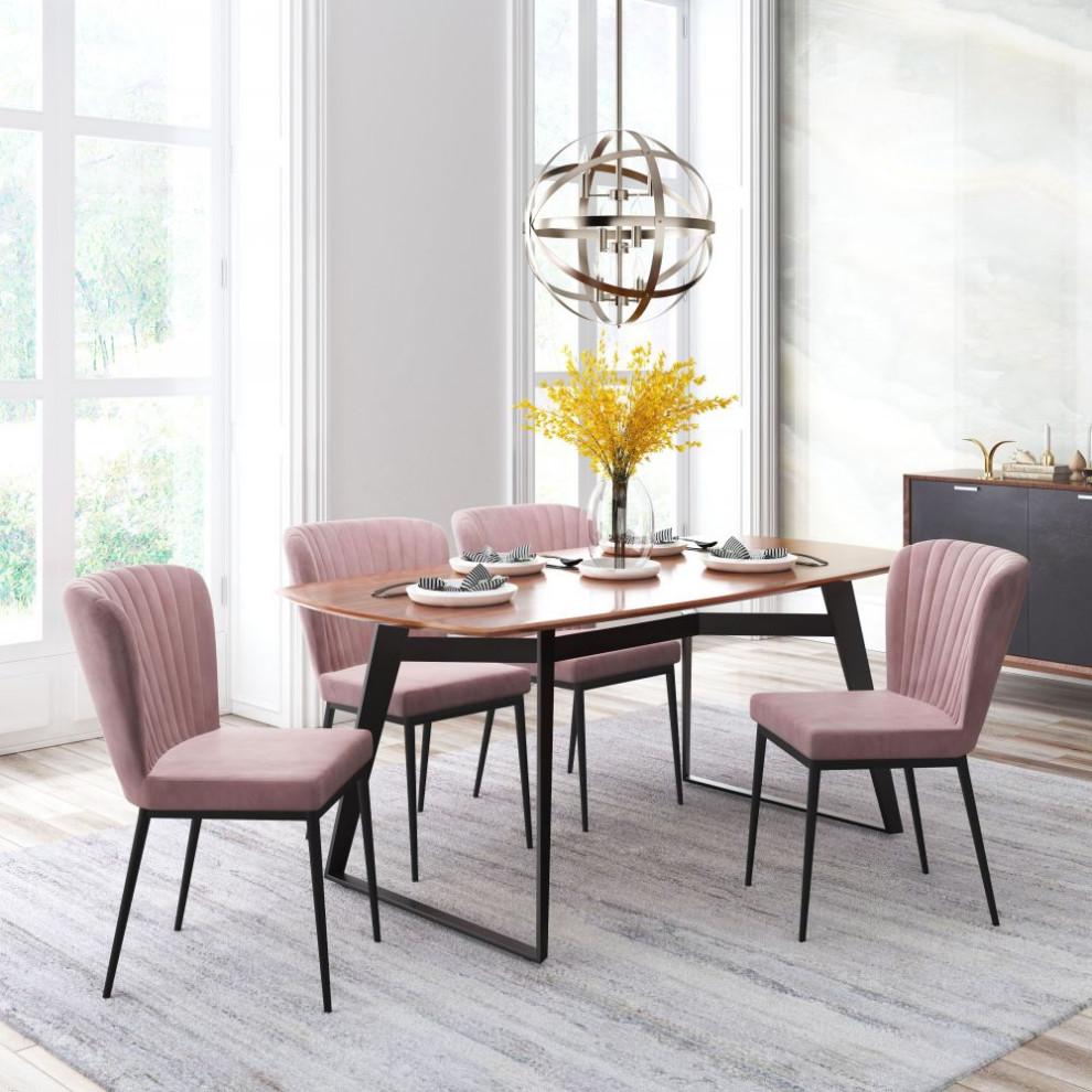 Tolivere Dining Chair  Set of 2 Pink   Midcentury   Dining Chairs   by First of a Kind USA Inc  Houzz