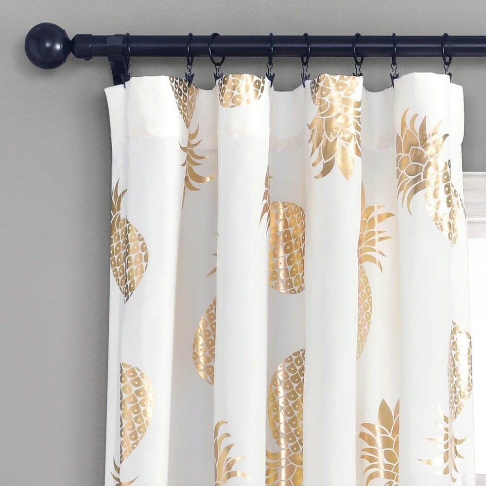 Lush Decor Pineapple Toss Window Curtain Panel Pair