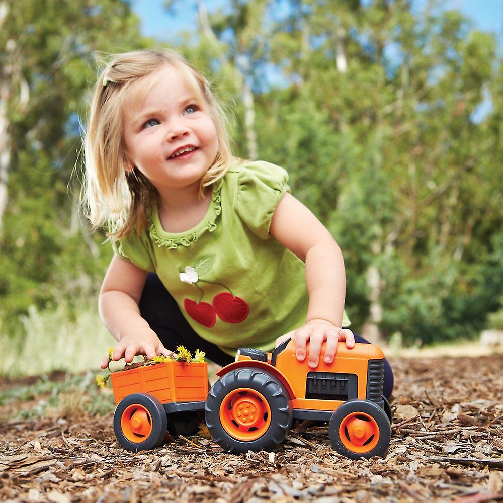 Green Toys Farm Tractor Toy with Detachable Trailer BPA Free 100% Recycled