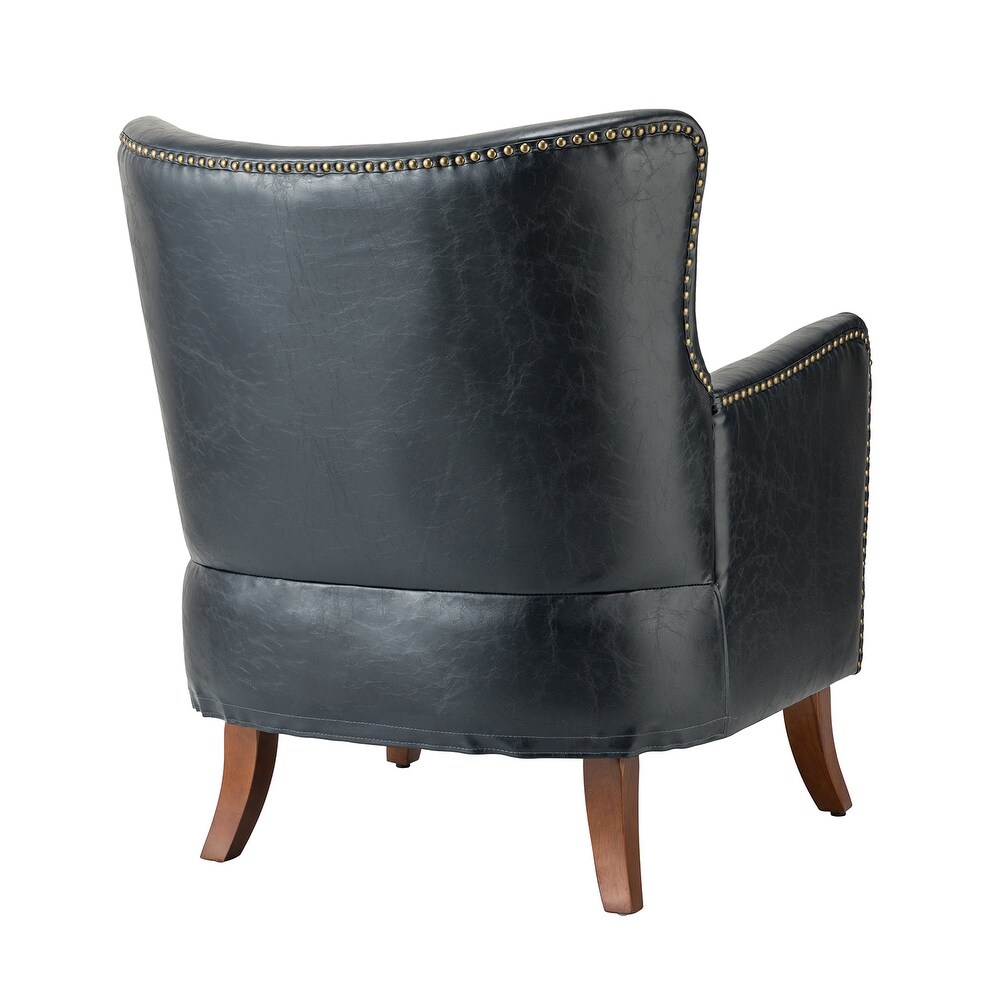 Floyd Comfy Mid century Leather Accent Chair For Living Room by HULALA HOME