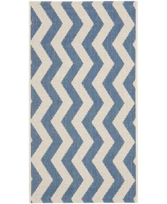 Safavieh Courtyard CY6245 Blue and Beige 2'7 x 5' Sisal Weave Outdoor Area Rug