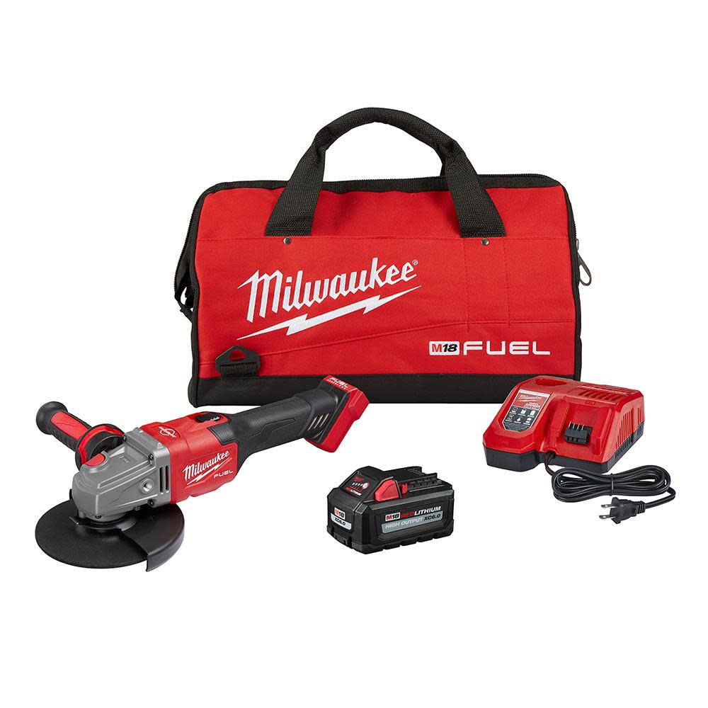 Milwaukee M18 FUEL 4-1/2 in.-6 in. Lock-On Braking Grinder with Slide Switch Kit 2981-21 from Milwaukee