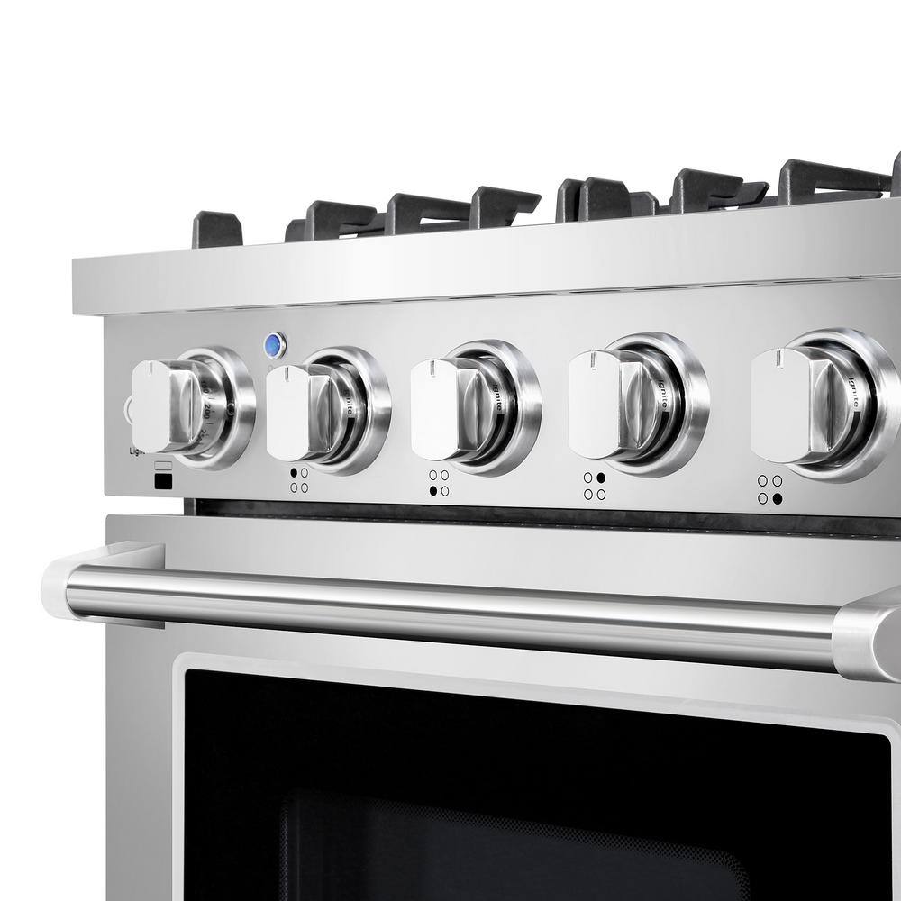 Cosmo 24 in. 3.73 cu. ft. Commercial-Style Gas Range with Single Convection Oven in Stainless Steel COS-EPGR244