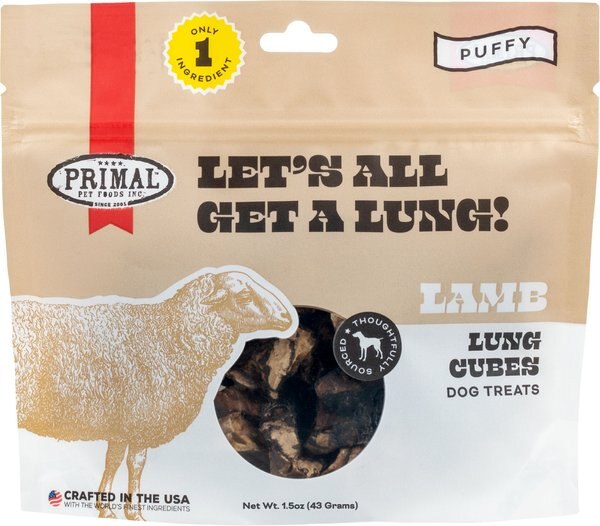 Primal Let's All Get A Lung Lamb Flavored Crunchy Dog Treats