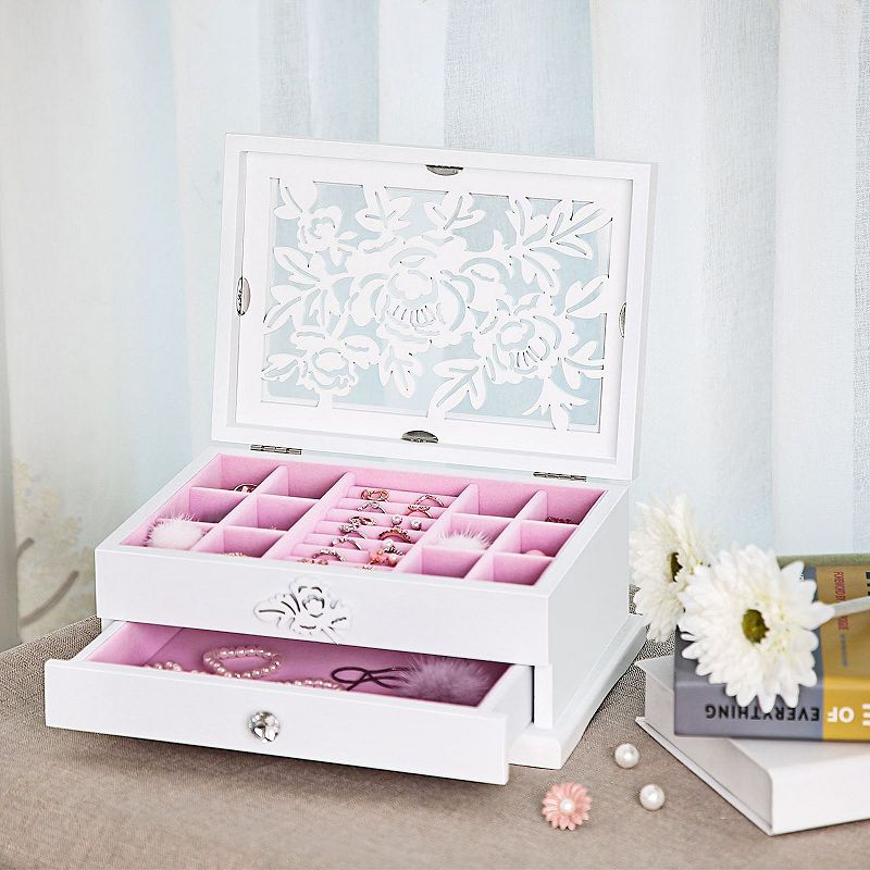 Flower Carving Jewelry Organizer