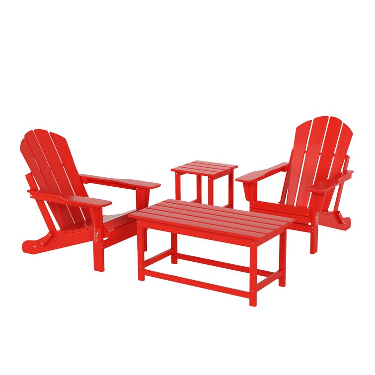 Plastic Folding Adirondack Chair with Table