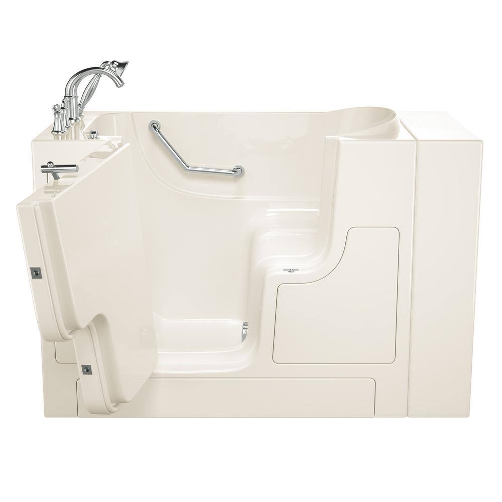 American Standard Gelcoat Value Series 52 in. Outward Opening Door Walk-In Soaking Bathtub with Left Hand Drain in Linen 3052OD.709.SLL-PC