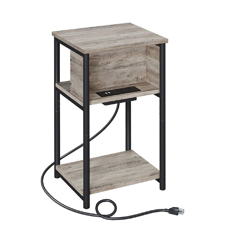 Plug-in Series Side Table Nightstand With Usb Ports And Outlets