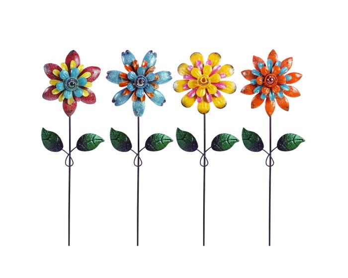 Alpine Retro Metallic Flower Stake - QEL548ABB