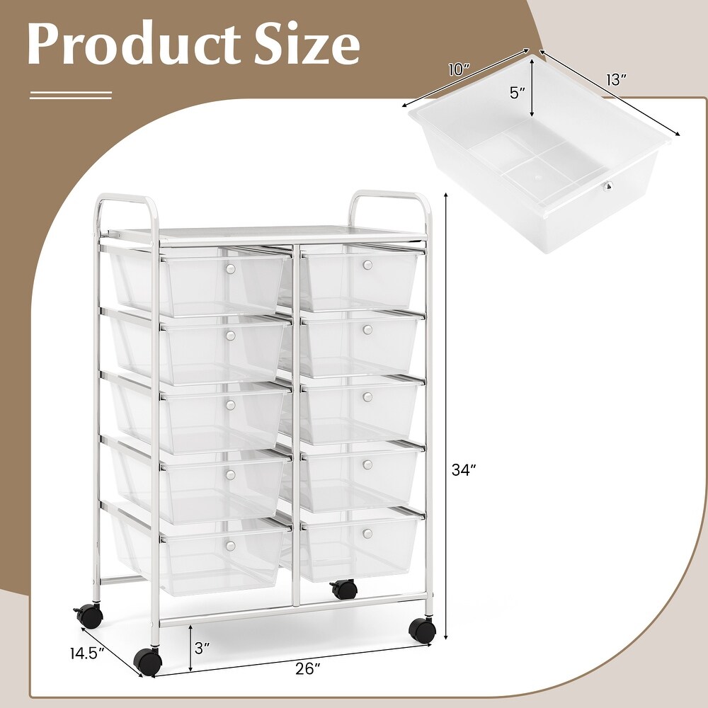 10 Drawer Rolling Storage Cart