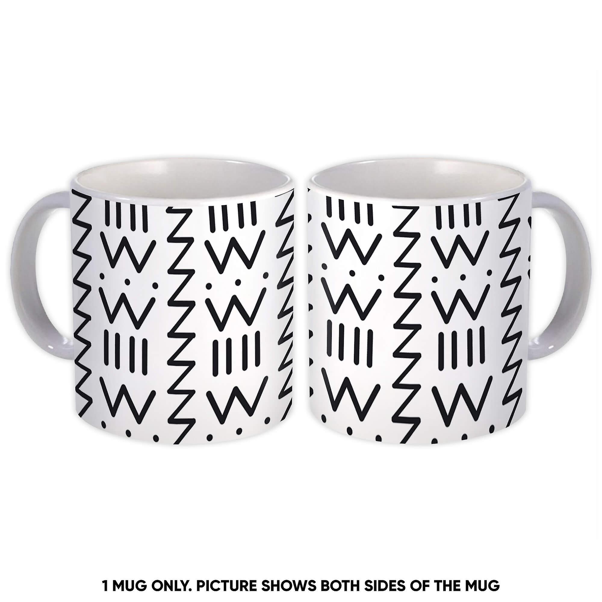 Gift Mug: Abstract Pattern Letter Dot Seamless