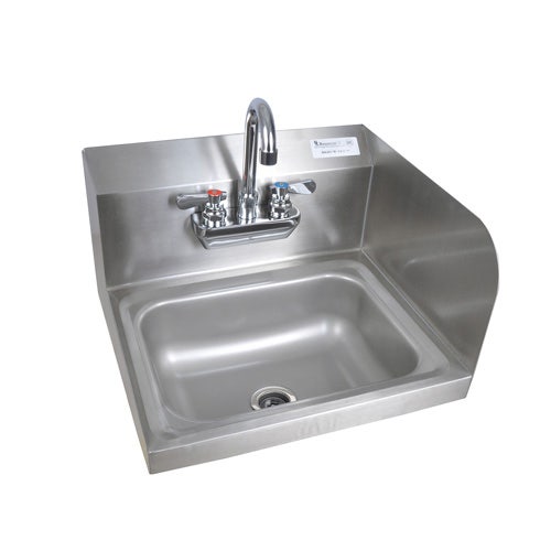 BK Resources BKHS-W-1410-RS-P-G Hand Sink With Right Side Splash Guard And Faucet