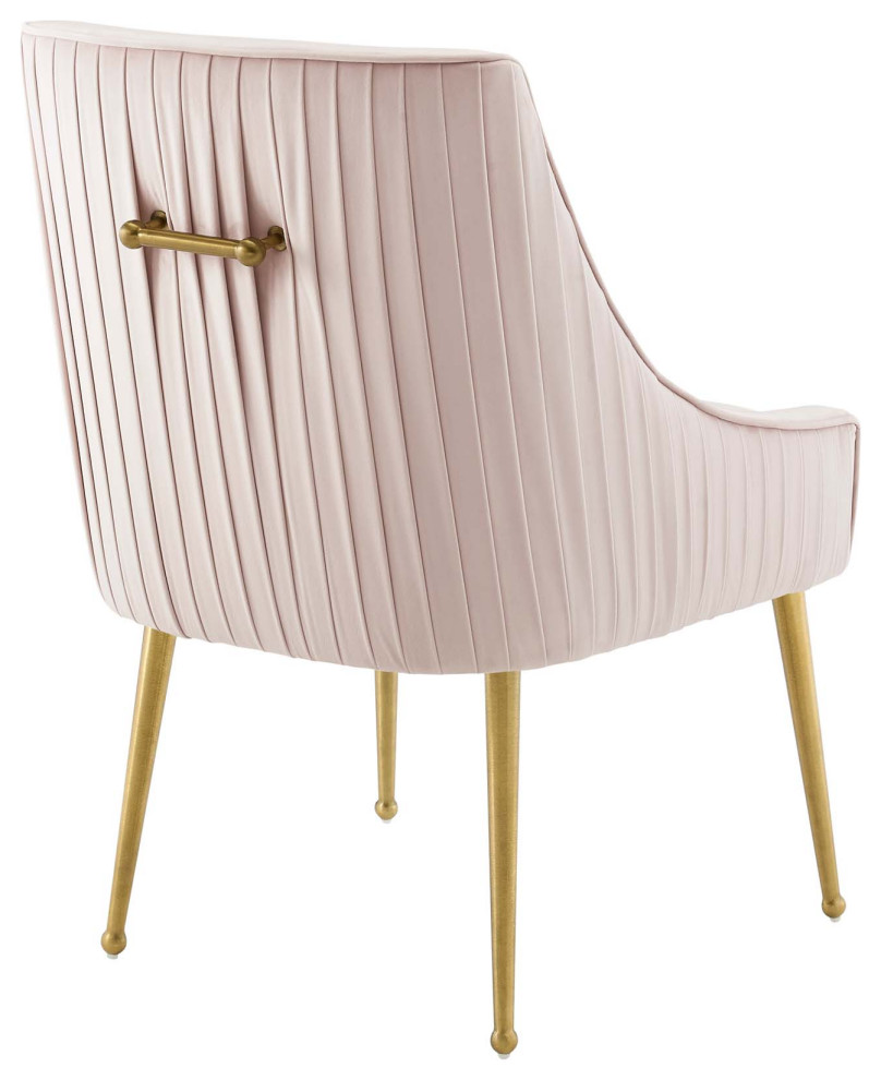 Modway Discern Pleated Back Velvet Dining Chair Set/2   Midcentury   Dining Chairs   by ShopFreely  Houzz