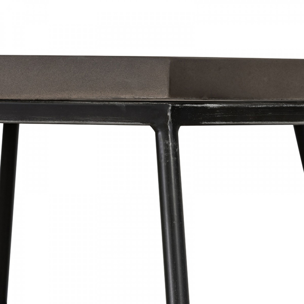 Modern Gray Concrete and Black Metal Hexagonal End Table   Industrial   Side Tables And End Tables   by HomeRoots  Houzz