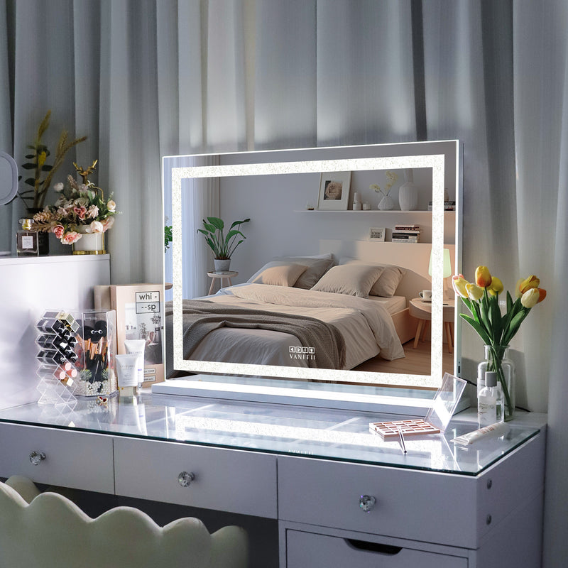 Crystal Hollywood Vanity Mirror with Bluetooth-Hollywood led strip Music Mirror  VNT-8058-CrystalBT